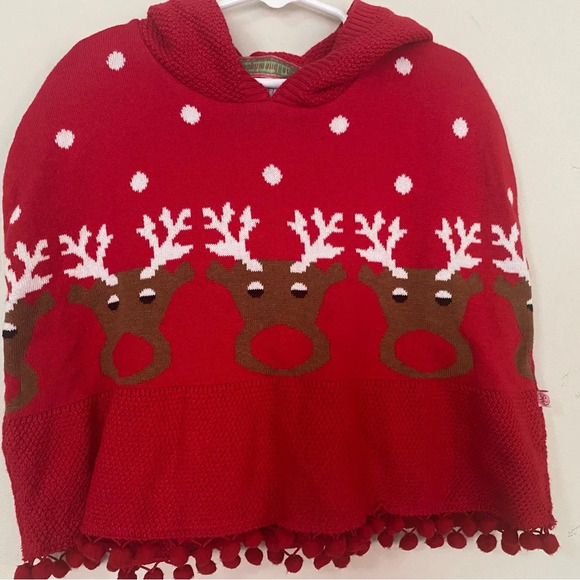 NWT Sophie & Sam Hooded Rudolph Poncho - Picture 3 of 8